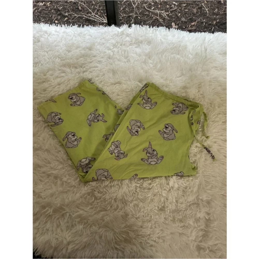 Disney Thumper Women's Pajama Pants Size L Green White gray pink blue - Picture 2 of 12